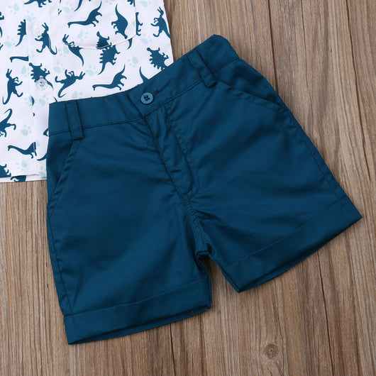Conjunto Infantil Estampado Dinosaurio - Playera y Shorts de Verano - Image 2