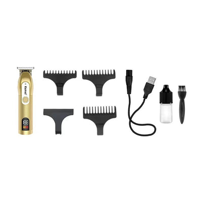 Dark gray Kemei electric hair clipper with a digital display showing "188 POWER LEFT" and a textured grip. - Image 2