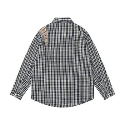 Camisa de Manga Larga a Cuadros con Bolsillo Bordado para Hombre - Image 25