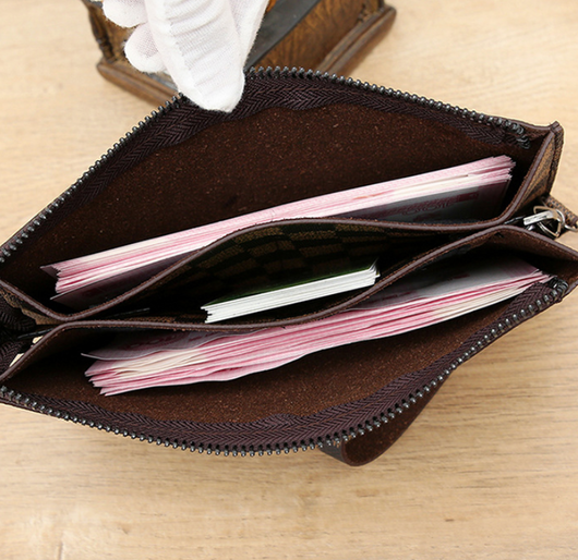 Billetera Plaid con Cierre de Cremallera para Hombre Fashion Personality - Image 12