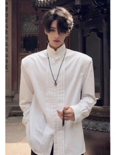 Camisa Blanca Estilo Chino Cuello Mao Premium para Hombre - Image 11