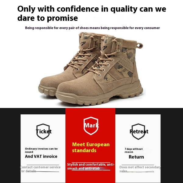 Botas de Combate Protectoras con Punta de Acero y Protección Antipunzante