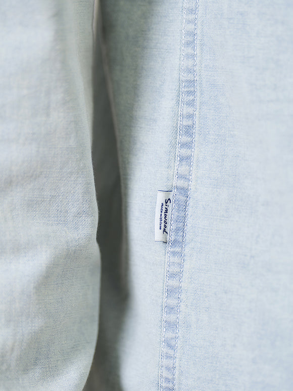 Camisa Vaquera Vintage con Bordado en Pecho para Hombre