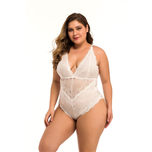Lencería Sensual Talla Grande con Encaje y Malla - Image 24