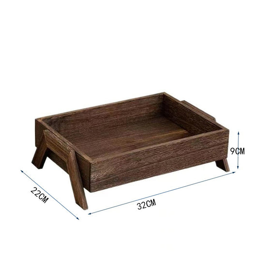 Bandeja de Almacenamiento en Madera Maciza Rectangular - Image 2