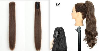 Peluca de Fibra Sintética con Clip Tipo Garra - Cabello Liso y Voluminoso - Image 30