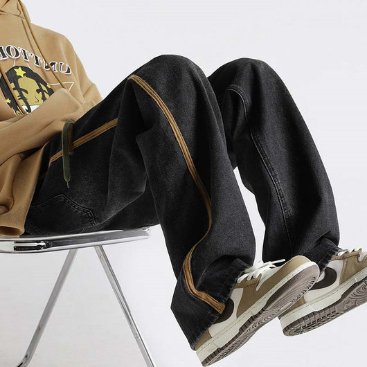 Pantalones Casuales Retro Lavados Rectos Sueltos para Hombre - Image 11