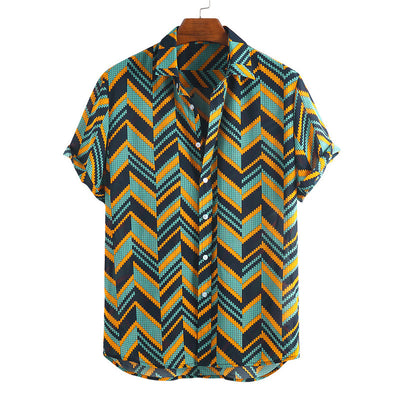 Camisa Casual Hombre Bloques de Color - Tela Mixta Transpirable - Image 5