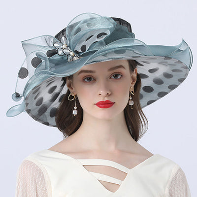 Sombrero de Ala Ancha para Mujer con Lunares - Protección Solar Elegante