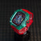Ultra Modification Transparente Case Applicable To Watch Band Verde Rojo 49mm