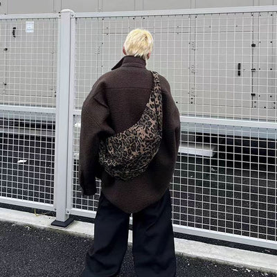 Bolsa Bandolera Estampado Leopardo con Pliegues - Image 3
