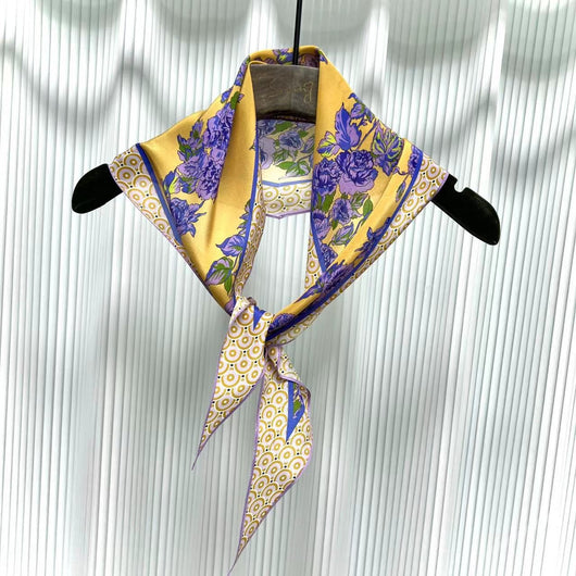 Pañuelo de Seda Crepe Estampado Diamante - Image 26