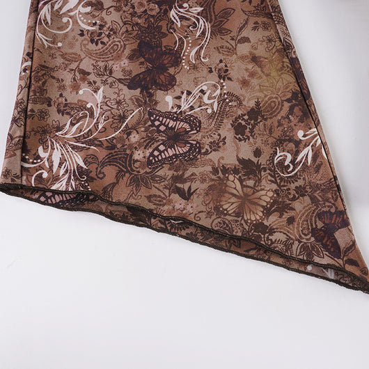 Blusa Retro Estilo Americano con Estampado Floral y Cintura Ajustada - Image 10