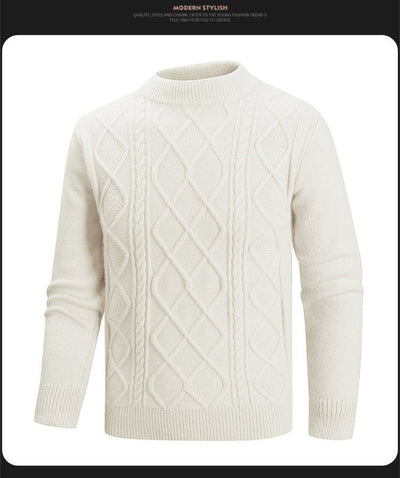 Suéter Casual de Cuello Alto Medio en Colores Sólidos para Hombre - Image 9
