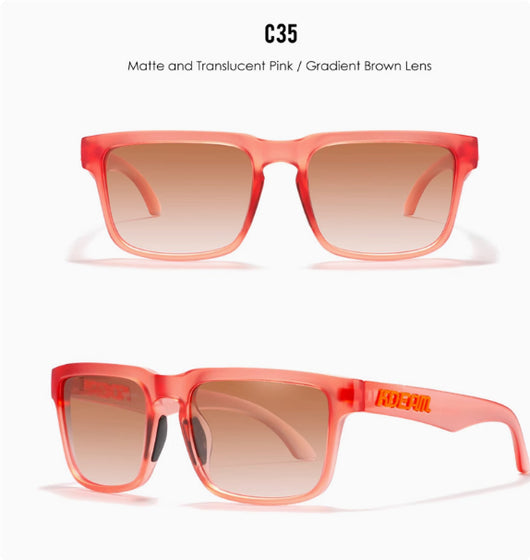 Men's and women's dazzling blue and black striped polarized sunglasses with gray lenses and a black case. - Image 35