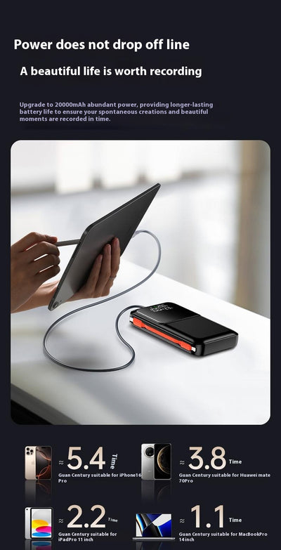 Banco de Energía 20000 mAh 45W Certificado 3C con Cable Integrado - Image 12