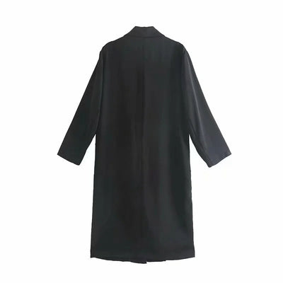 Abrigo Trench Largo Holgado para Primavera - Estilo Urbano Casual - Image 4