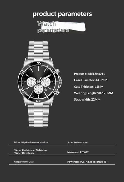 Reloj de Cuarzo para Hombre con Correa de Acero Inoxidable Premium - Image 10