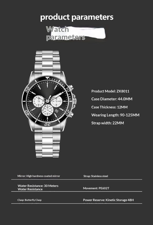 Reloj de Cuarzo para Hombre con Correa de Acero Inoxidable Premium - Image 10