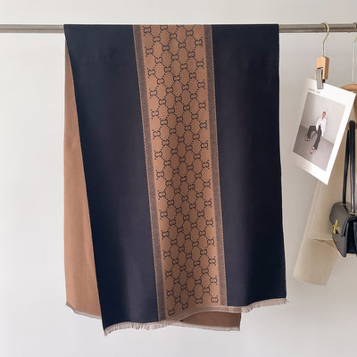 Pashmina de Cachemira con Costuras en Contraste - Chal Abrigador para Mujer - Image 14