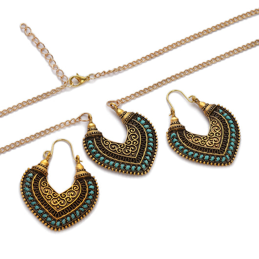 Conjunto de Aretes y Collar de Cuerda Trenzada Multicolor - Image 10