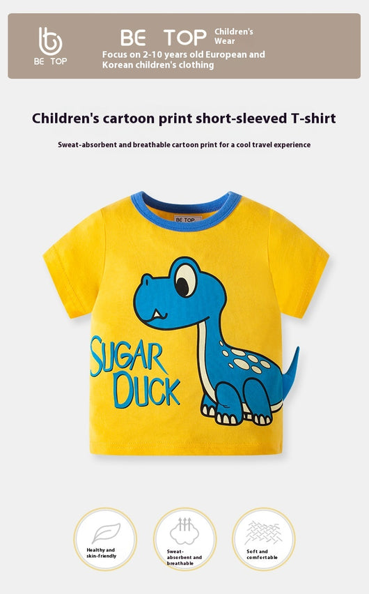 Playera Dinosaurio 3D para Niños - Diseño Coreano Verano - Image 13