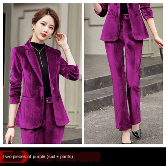 Blazer Ejecutivo Terciopelo Dorado para Mujer - Image 10