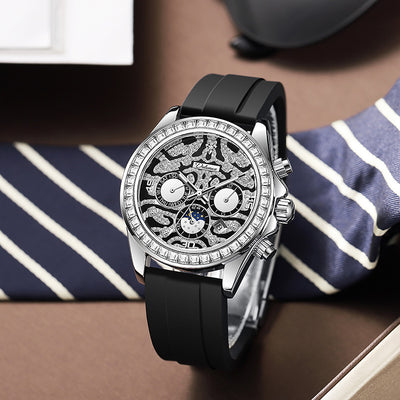 Reloj Mecánico Automático Hombre con Calendario Sol Luna Estrella Resistente al Agua - Image 8