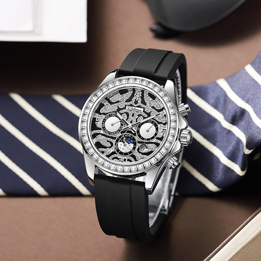 Reloj Mecánico Automático Hombre con Calendario Sol Luna Estrella Resistente al Agua - Image 8