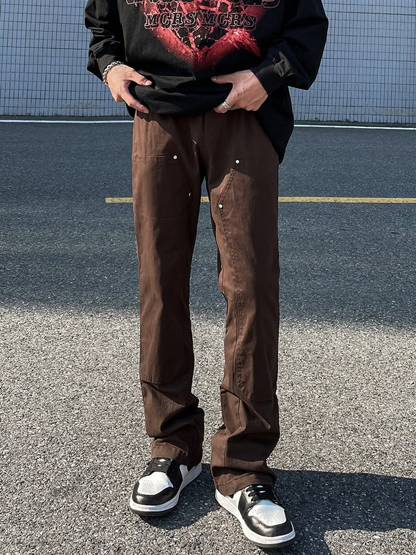 Pantalones Overol Hombre Moda Americana Vintage Rectos Acampanados