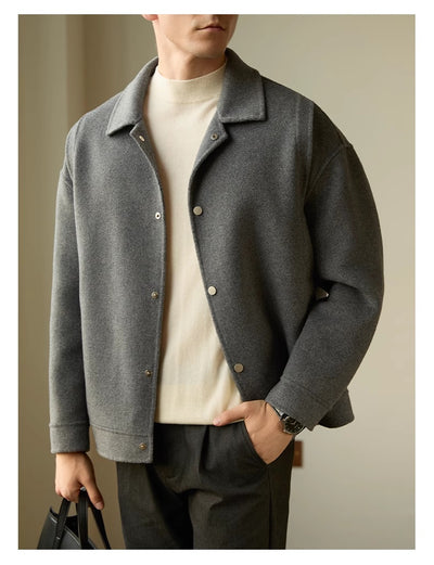 Abrigo de Lana Reversible Doble Cara Lapel High Sense - Image 7