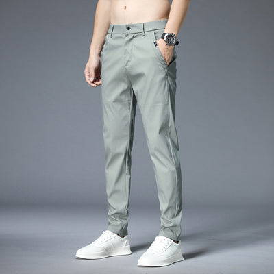 Pantalones Casuales Hombre Verano Tela Ligera Corte Recto Elásticos - Image 5