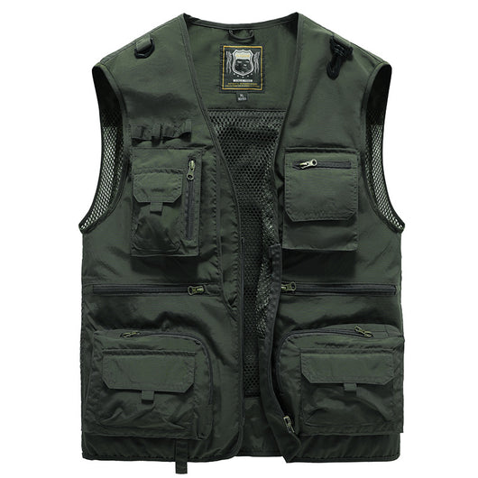 Chaleco Táctico de 14 Bolsillos para Hombre - Ideal para Senderismo, Pesca y Fotografía - Image 8