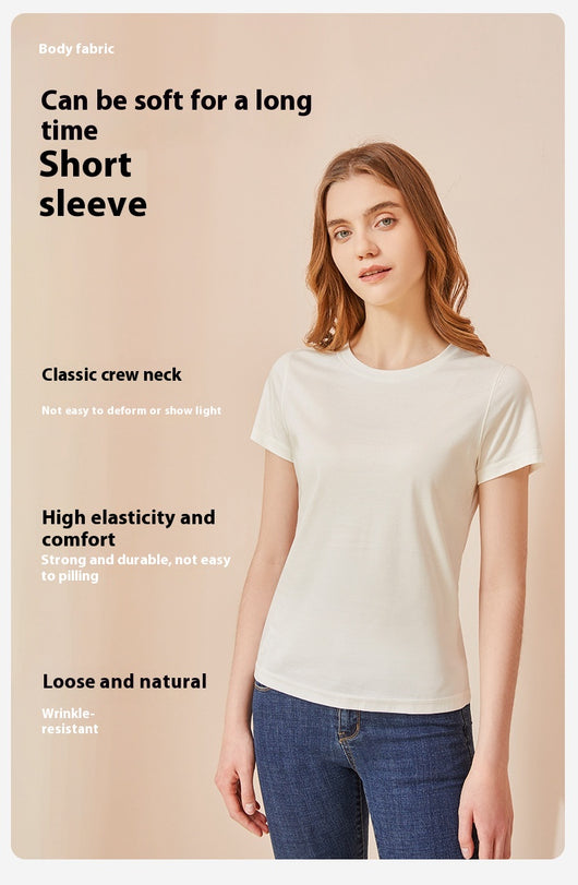 Blusa Fresca de Algodón y Seda de Gusano para Mujer - Manga Corta Verano - Image 20