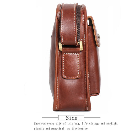 Bolso de Cuero Genuino para Hombre - Bandolera Casual de Piel de Vaca - Image 5
