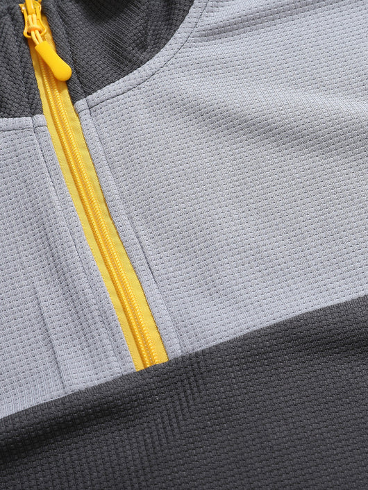 Suéter Deportivo Hombre Media Cremallera Bloques de Color Cuello Alto Manga Larga - Image 24