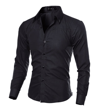Camisa de Cuadros Diamante para Hombre - Manga Larga Elegante - Image 7