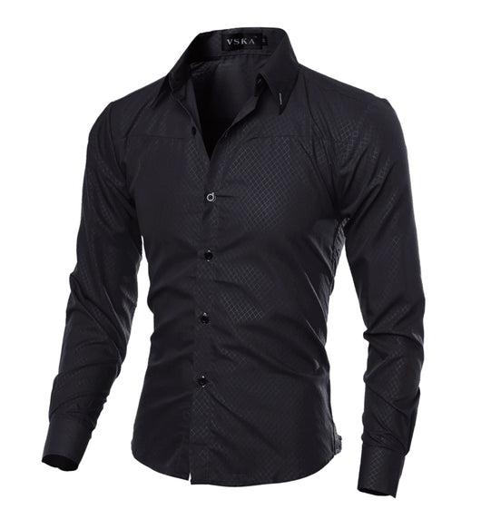 Camisa de Cuadros Diamante para Hombre - Manga Larga Elegante - Image 7