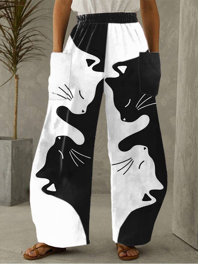 Pantalones Anchos con Cintura Elástica Estampados para Casa - Image 4