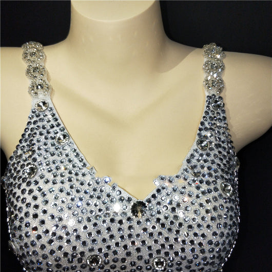 Vestido de Danza Latina con Flecos y Malla Elástica - Image 5