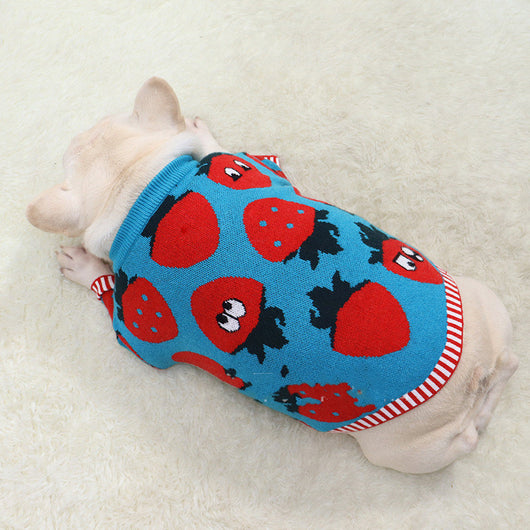 Suéter para Perros Pequeños Diseño Fresa Cartoon - Image 4