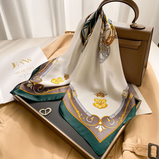 Pañuelo de Seda Estilo Coreano Cuadrado Pequeño para Mujer - Image 8