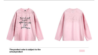 Playera Holgada con Letras Gastadas - Top Casual Versátil - Image 10