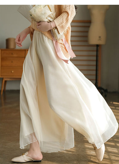 Pantalones Anchos de Cintura Alta en Malla y Gasa - Comodidad Elegante - Image 23