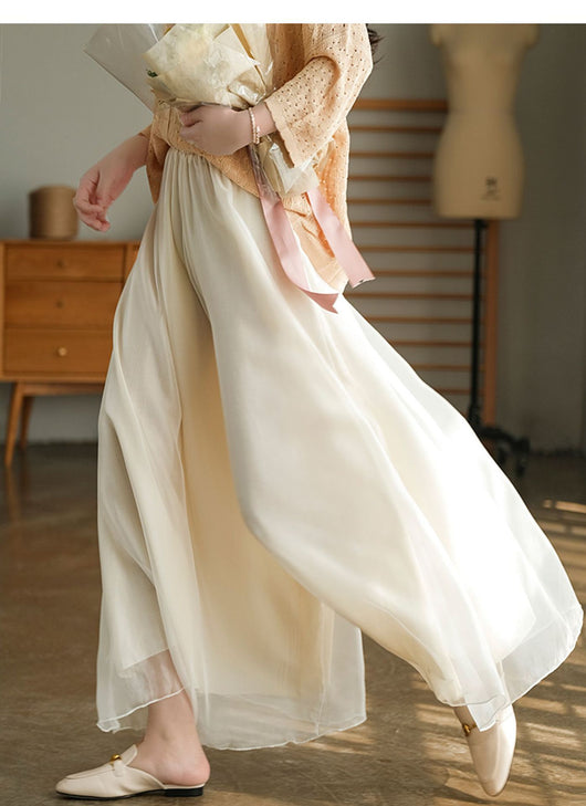Pantalones Anchos de Cintura Alta en Malla y Gasa - Comodidad Elegante - Image 23