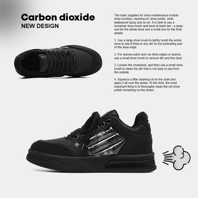 Tenis Plataforma Couple's Negro Estampado Estrella - Moda Urbana Coordinada - Image 3