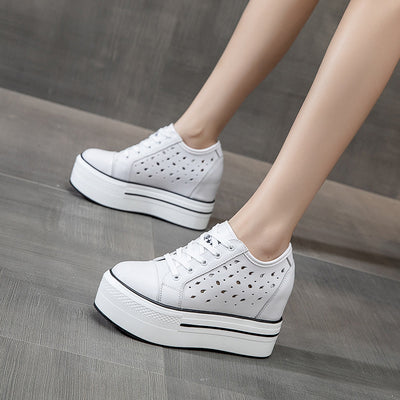 Zapatos Casuales con Plataforma de 9cm y Suela Gruesa Hueca