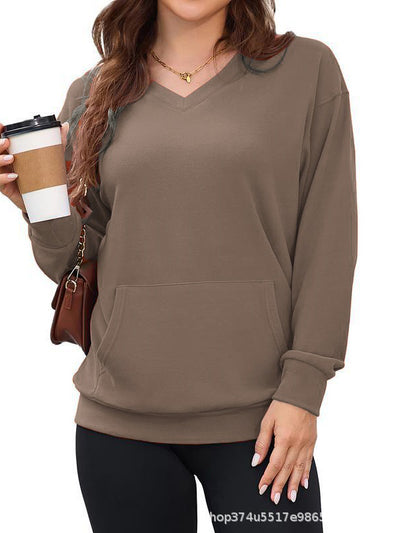 Blusa Larga de Manga Larga para Talla Grande - Otoño e Invierno - Image 18