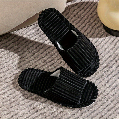 Pantuflas Cómodas de Rayas en Pana para Hombre - Image 3
