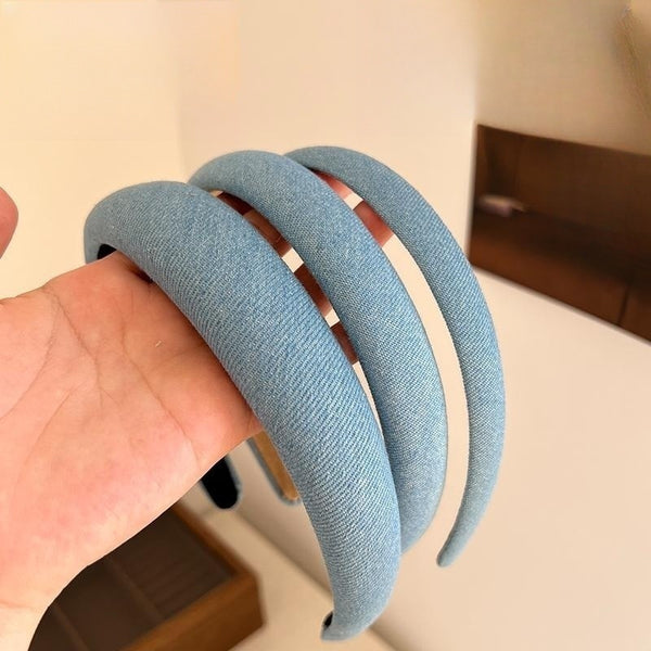 Diadema Retro de Tela Denim con Estilo Minimalista